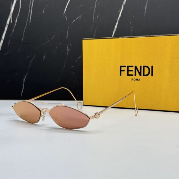 NEW FE40114U-Y 33U FENDI SUNGLASSES GOLD RED WOMEN EYEWEAR FENDI - Picture 4 of 14